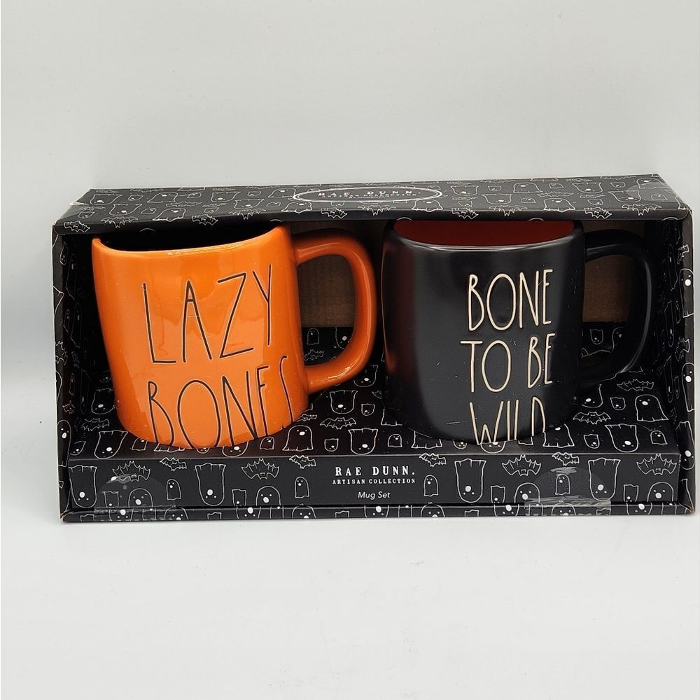 Rae Dunn Halloween oversized mugs set of 2 BORN TO BE WILD